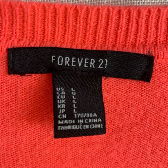 Y2K Coral Knit Tunic Top Forever 21 L Longline Sweater Festival Boho Soft Cozy - Picture 10 of 10